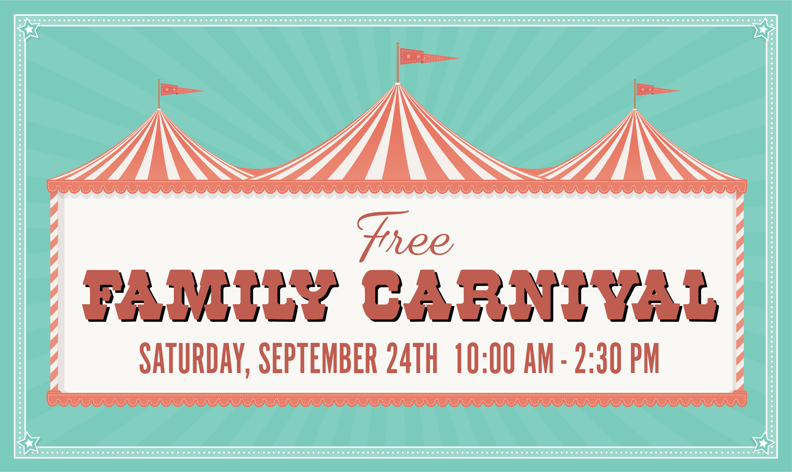 Free Family Carnival Saturday September 24th 10:00 AM to 2:30 PM on Carnival background